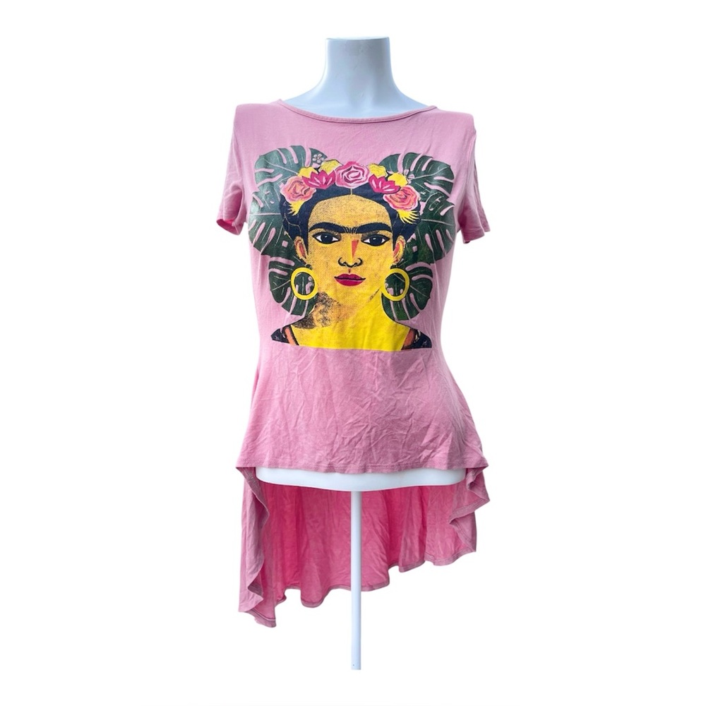 Frida Kahlo Long Line Pink Short Sleeve T Shirt Women’s M Glow Passion